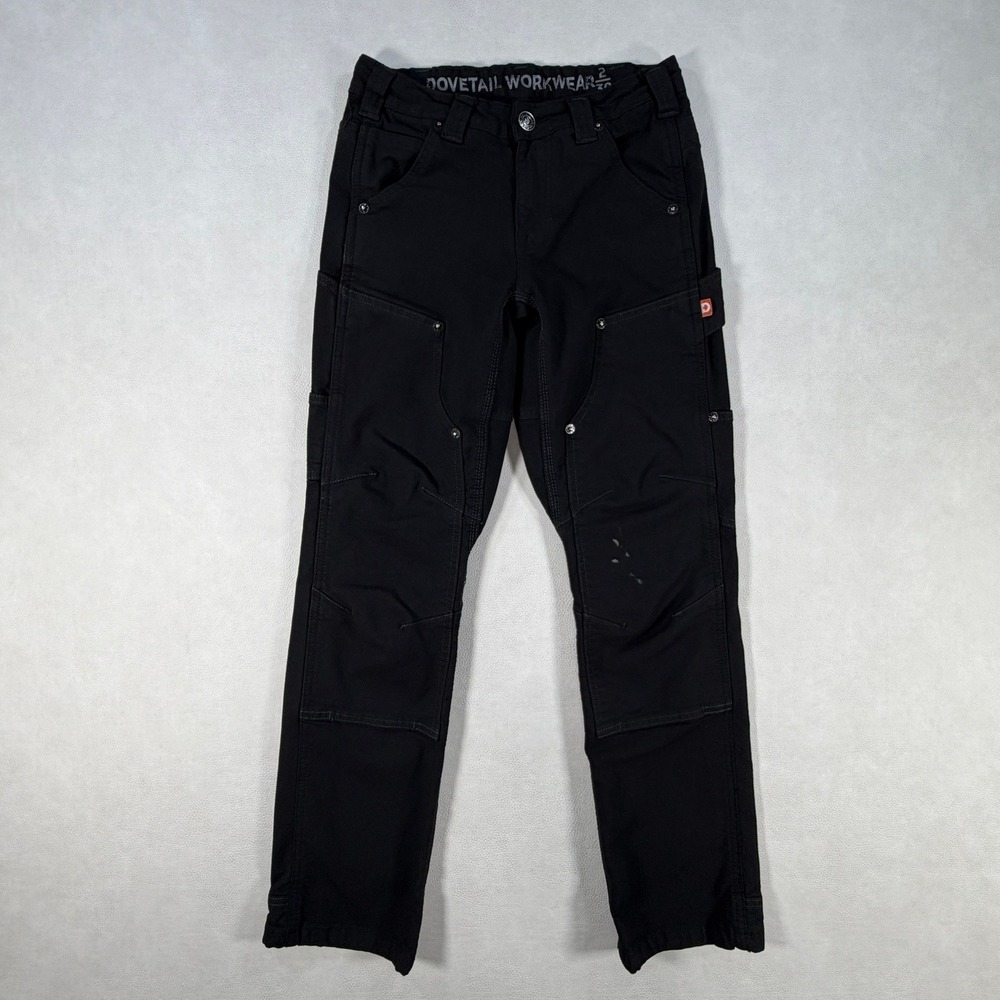 Dovetail Workwear Britt Utility Pants Womens 2x30 Black Stretch Canvas Cargo